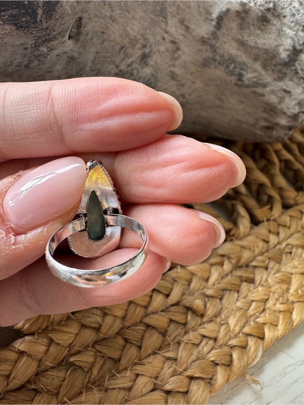 🤩NEW GREEN CHALCEDONY RING - Picture 6 of 9